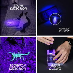 NEXTORCH C2UV 405nm UV light side view shows compact, portable stain detection.