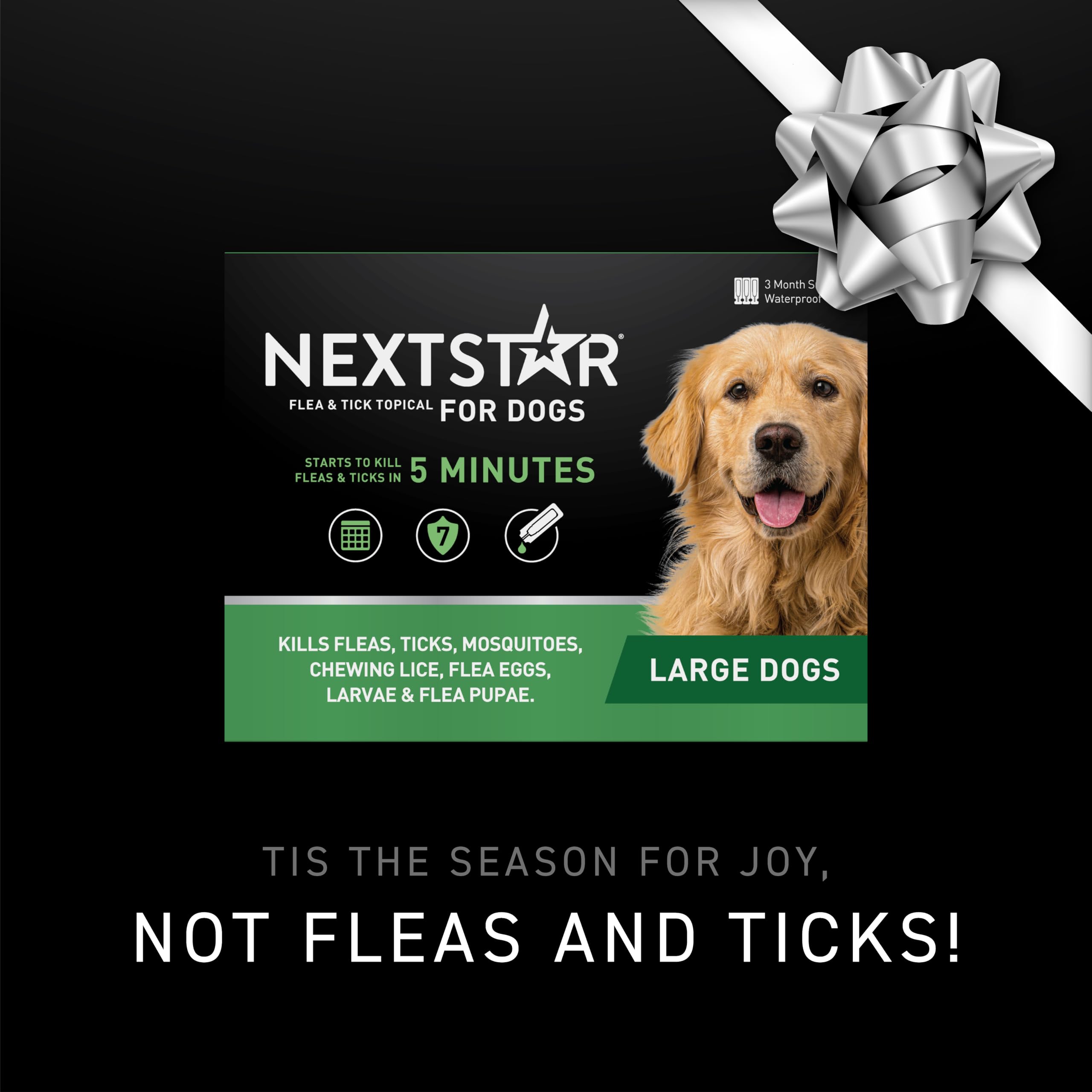 NEXTSTAR dog-flea-tick-prevention-bottle-closeup highlights convenient monthly dosage