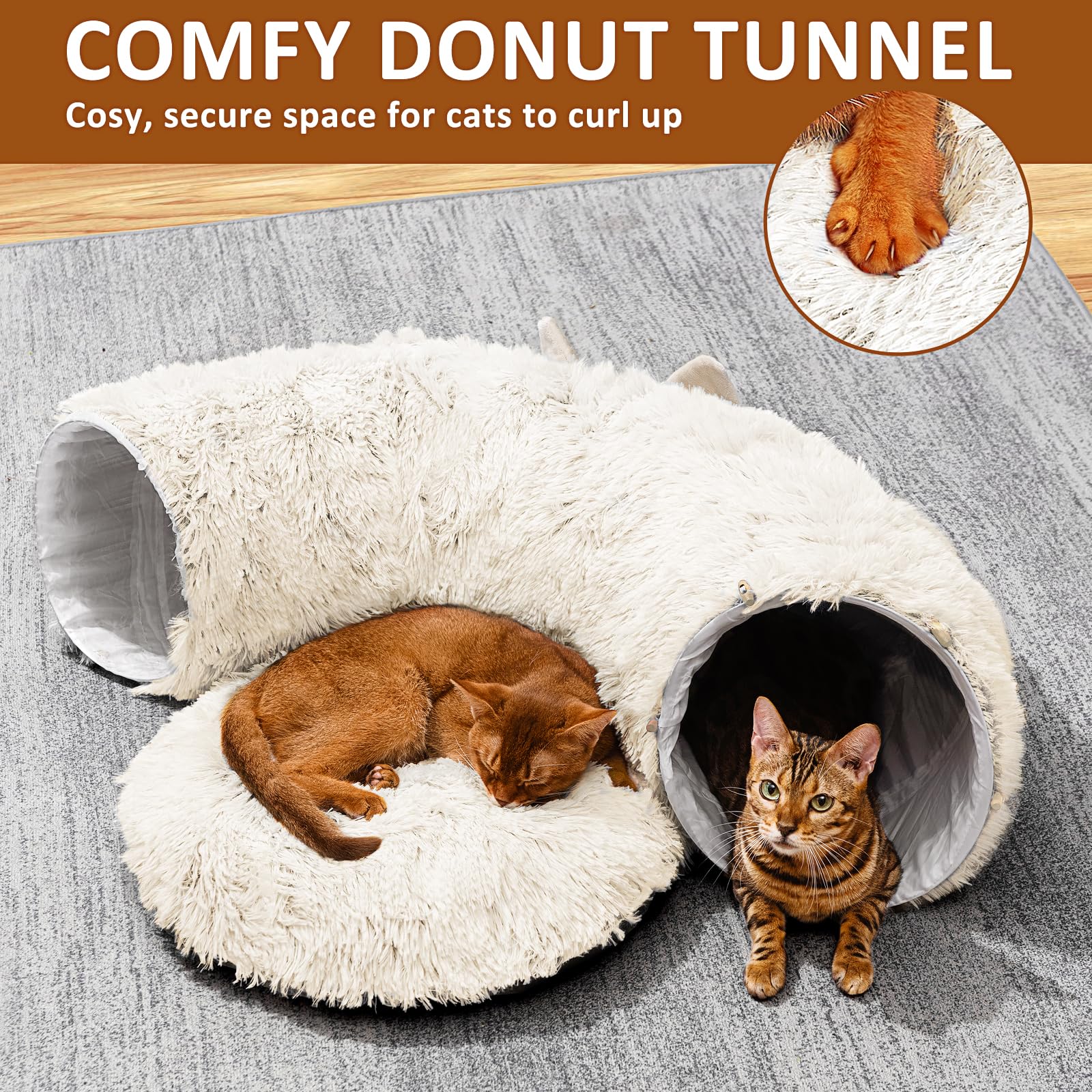 NEZIN cat tunnel with easy-assembly steps keeps setup quick