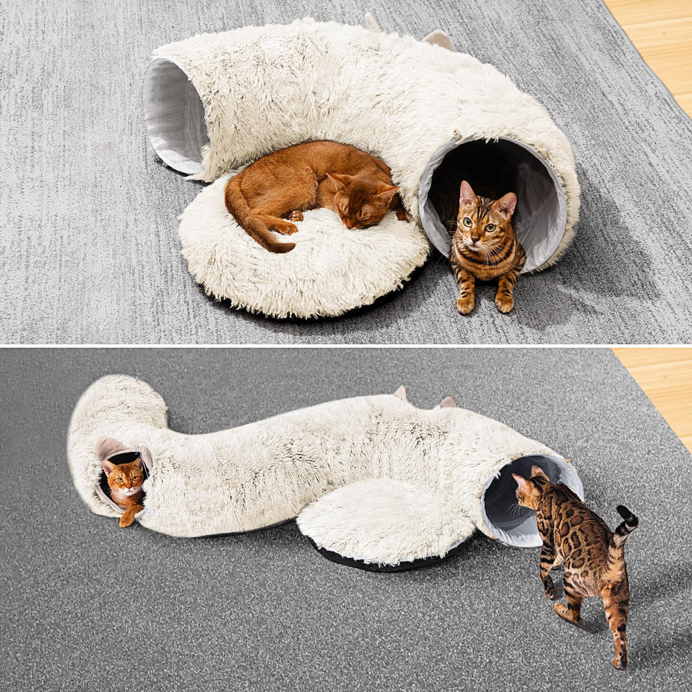NEZIN cat tunnel double exit supports hiding and chasing for stimulating playtime