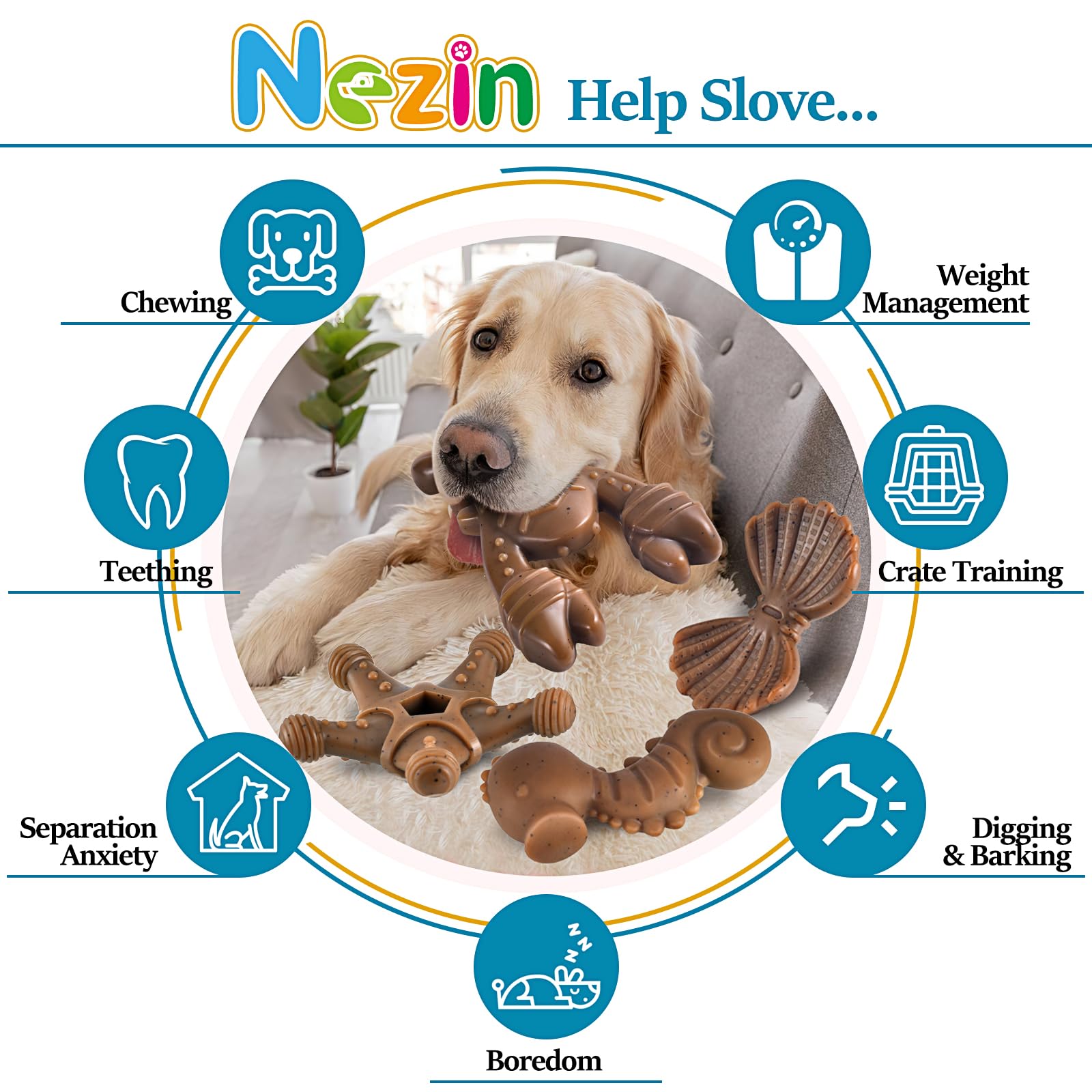 NEZIN dog chew toys gift idea for dogs and owners.