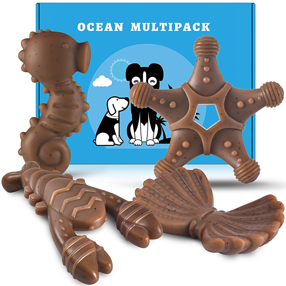 NEZIN dog chew toys starfish design durable for aggressive chewers.