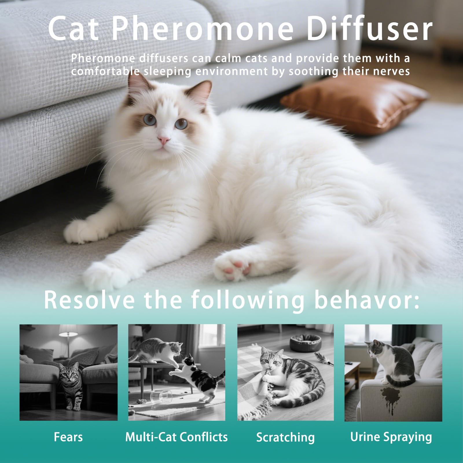 NHMFMLZW cat pheromones coverage up to 700 sq ft in home