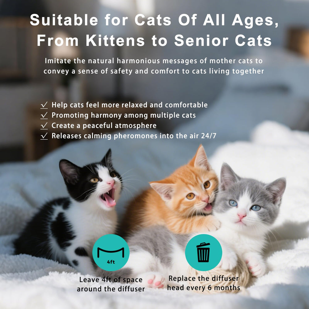 NHMFMLZW cat pheromones kit with two diffusers for flexible placement