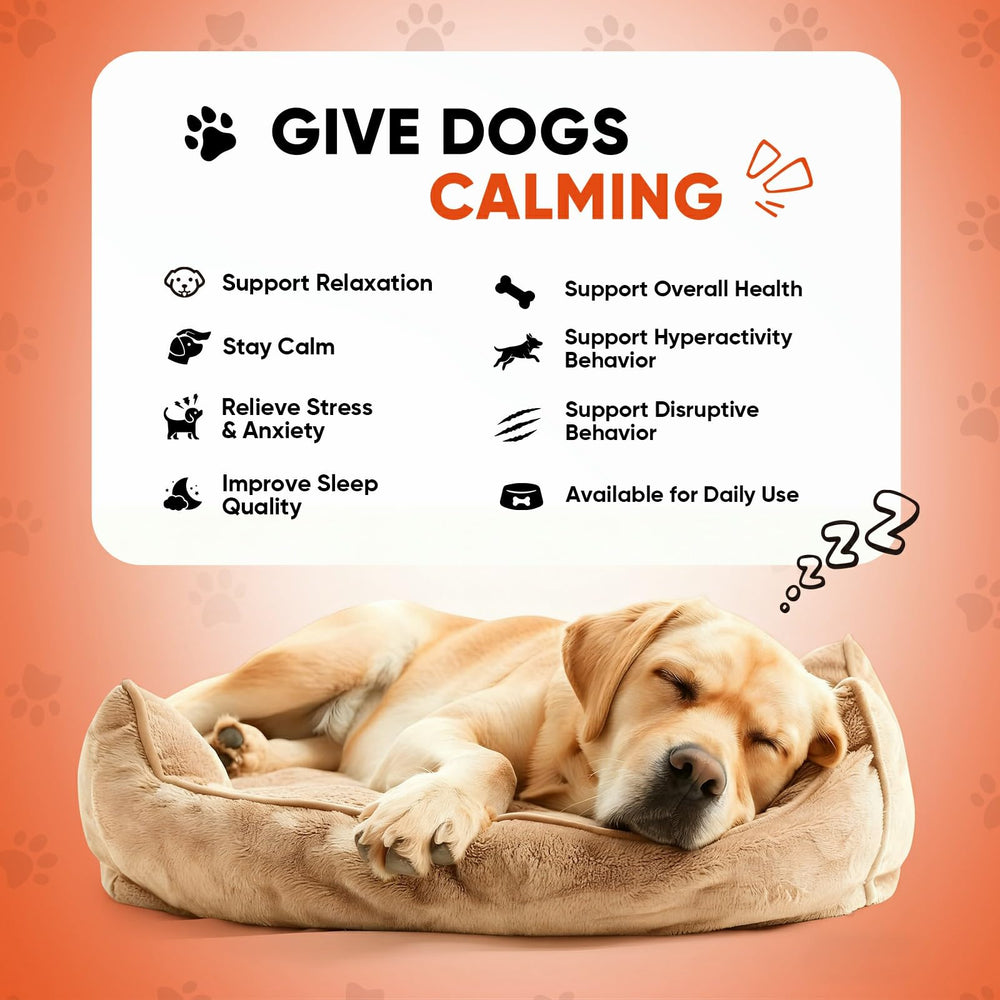 NHWHDJH hemp calming chews for dogs label closeup highlights natural ingredients and safety