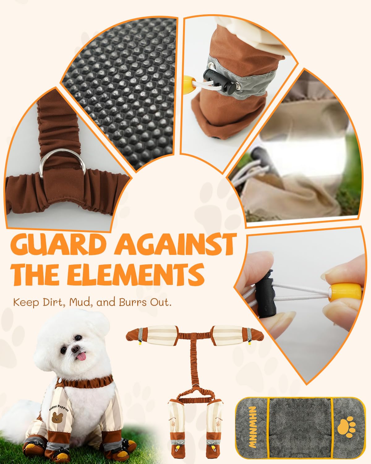 NHWNHW dog suspender boots anti-slip soles provide traction on slick surfaces