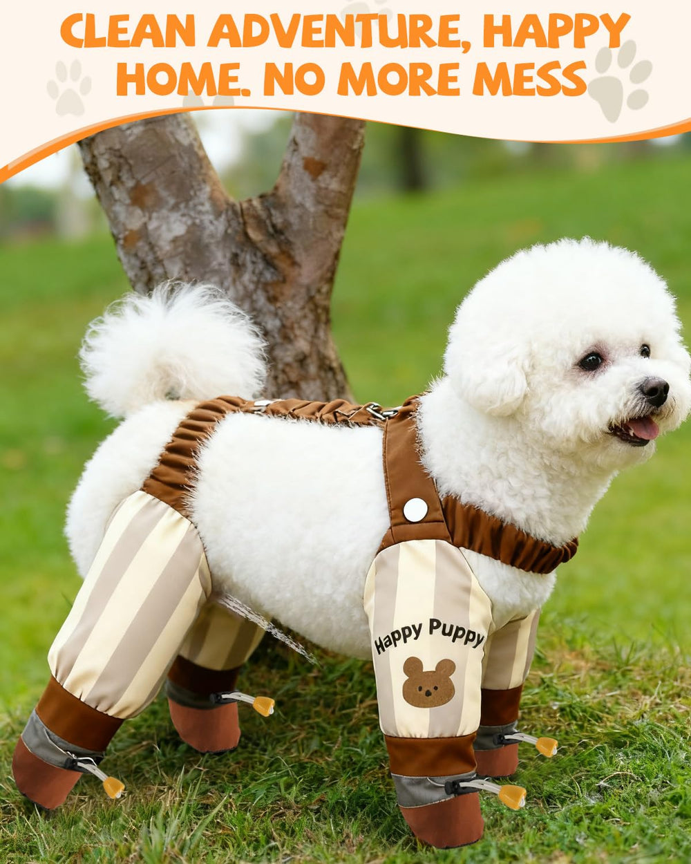 NHWNHW dog suspender boots easy-care materials simplify cleaning
