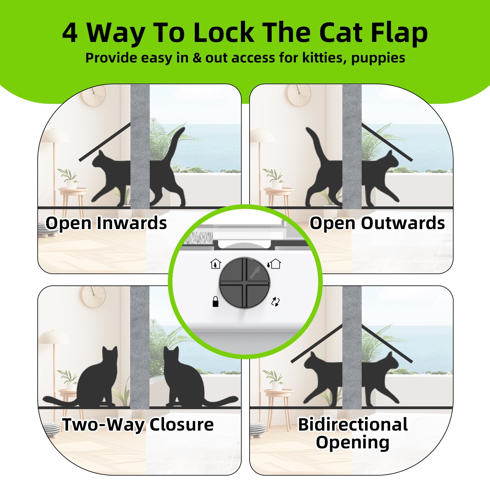 NIAOMAOGOU clear-glass-panel for clear visibility of pets.