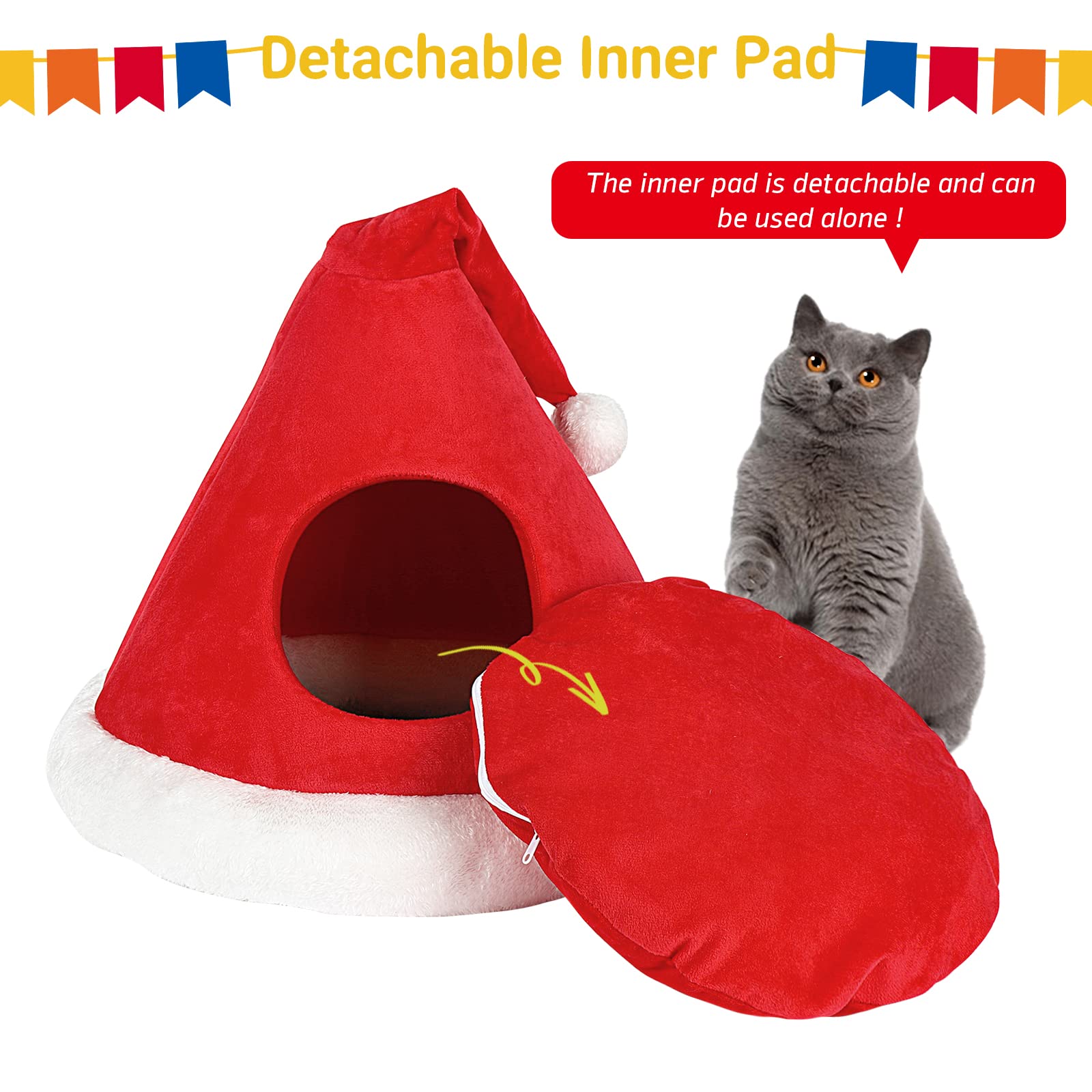 NIBESSER cat bed hand-washable fabric simplifies care after play.