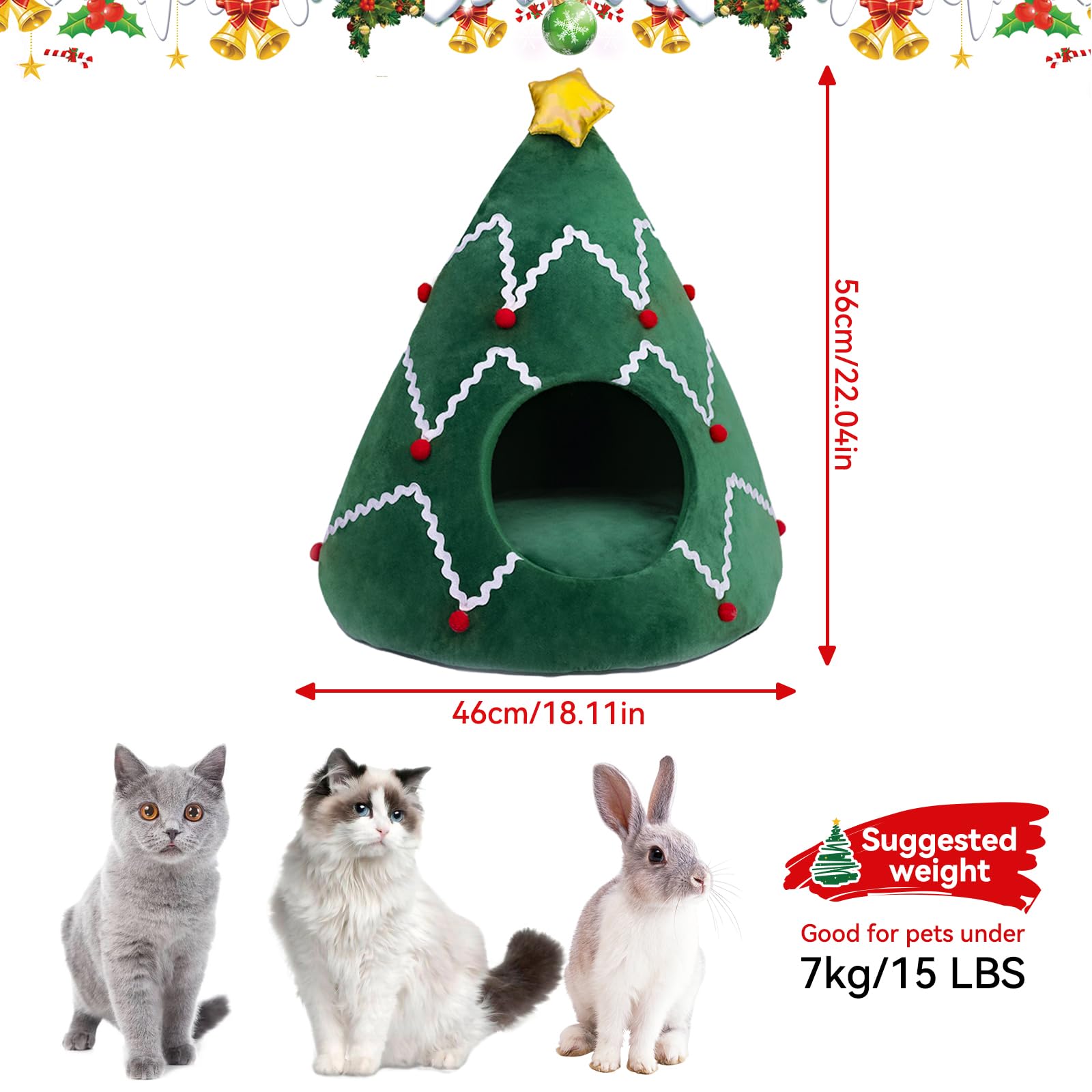 NIBESSER cat bed height 20.8 inches creates a snug den-like retreat.