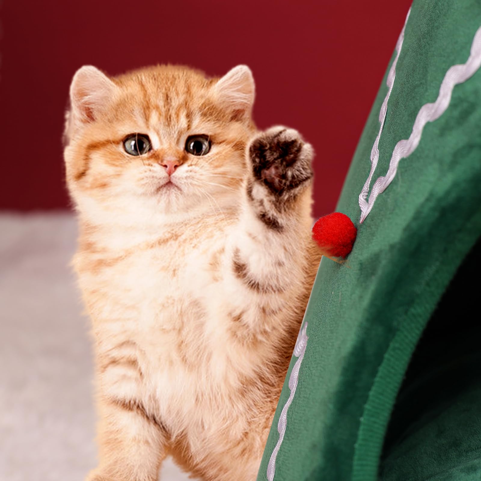 NIBESSER Christmas tree cat bed makes a thoughtful holiday gift.