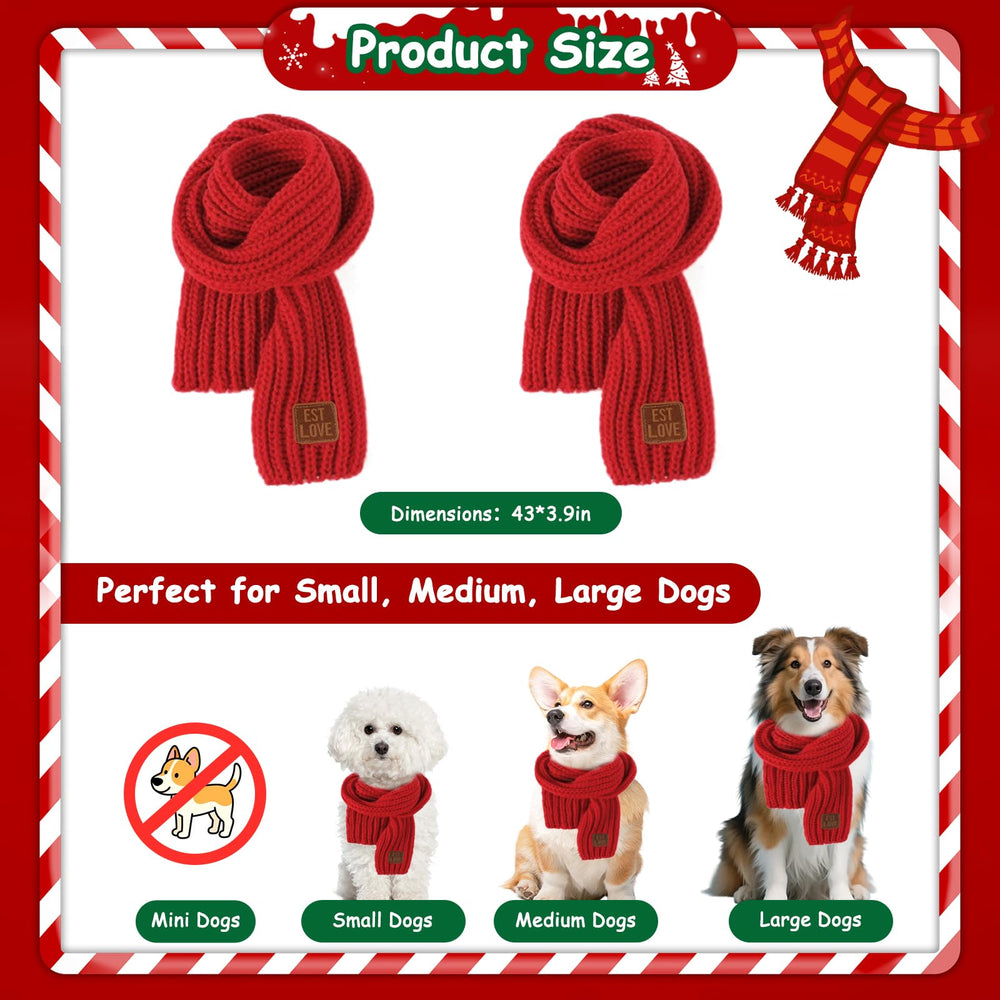 Nibnozy dog christmas bandana adjustable length fits small to large dogs.
