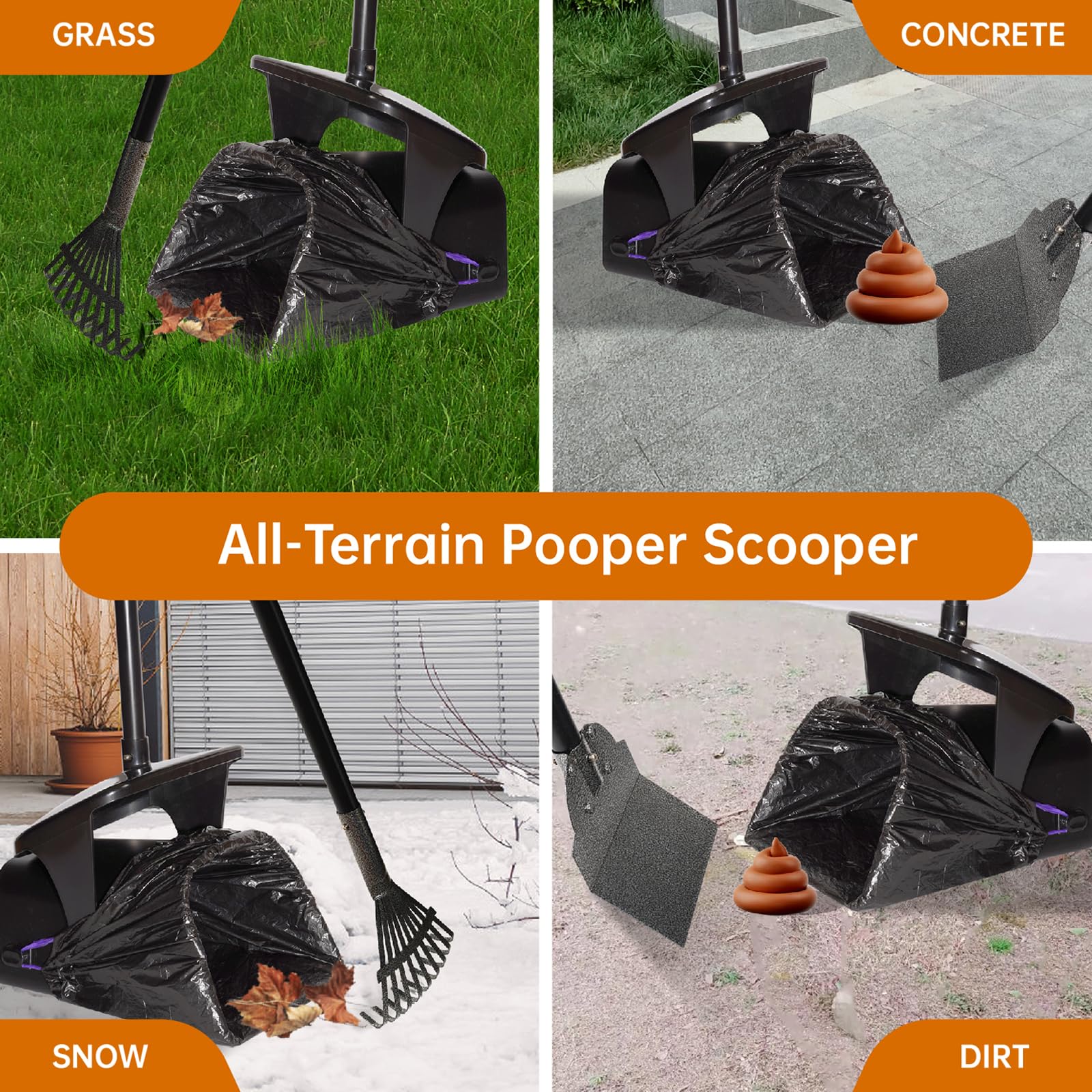 Nibnozy pooper scooper rake and spade kit helps thorough pickup