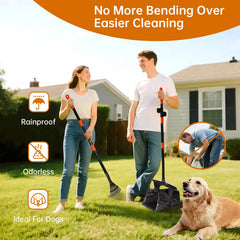 Nibnozy dog pooper scooper swivel bin in use for efficient waste collection