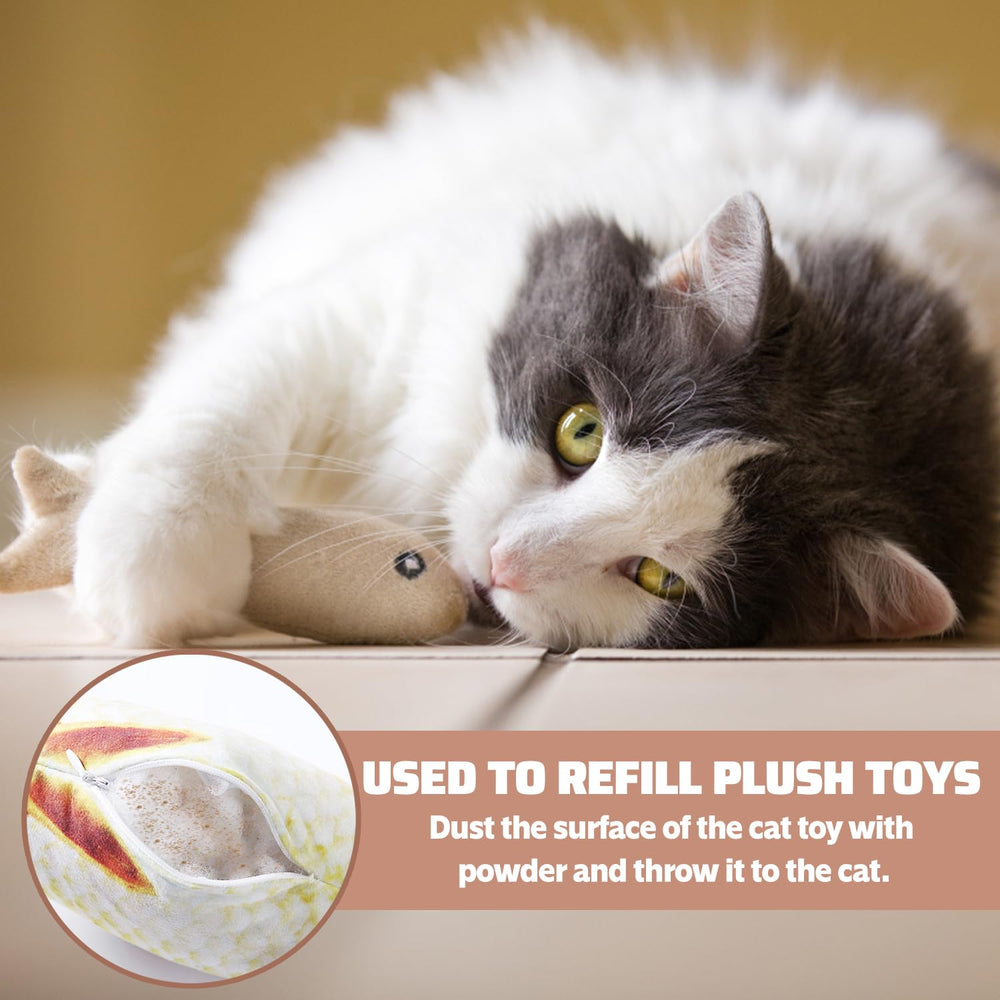 NICERINC PET Silver Vine Powder on a cat bed invites relaxation