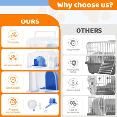 Nicerice multifunctional hamster cage with water bottle, wheel, ladders, houses, and feeders.