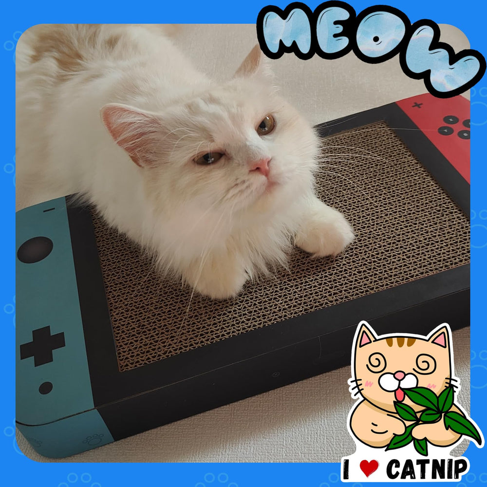 NICETHUMB cat scratcher in use on couch or floor offers convenient paw-scratching