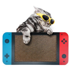 NICETHUMB Gaming Cat Scratcher front view showing interactive game-theme design for cats