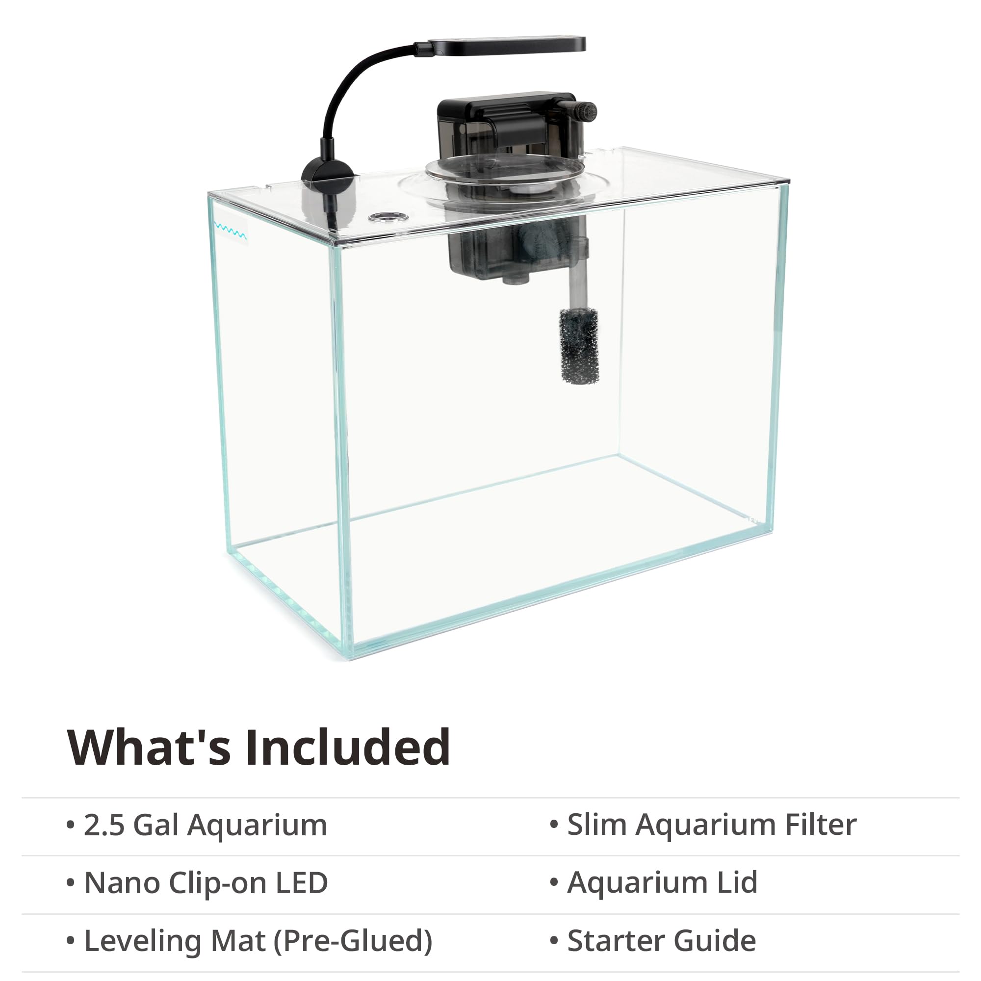 NICREW 2.5-gallon nano aquarium filter ensuring clear water and easy maintenance for beginners.