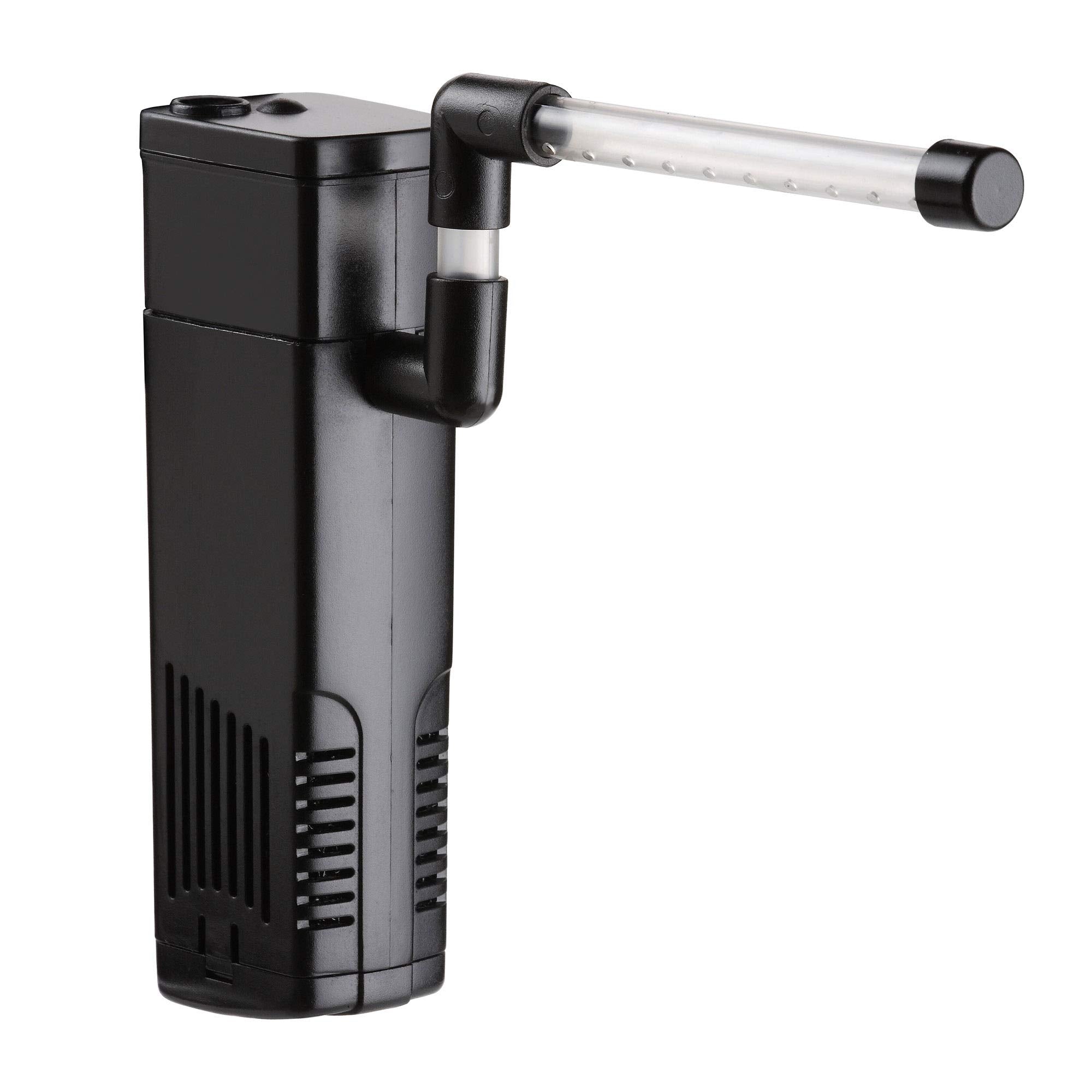 NICREW Aquarium Internal Filter in-tank installation demonstrates secure, compact setup for small tanks.