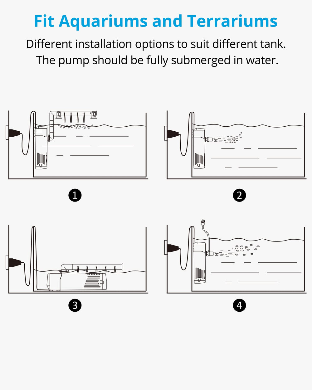 NICREW Aquarium Internal Filter saltwater-use supports stable flow in nano tanks.