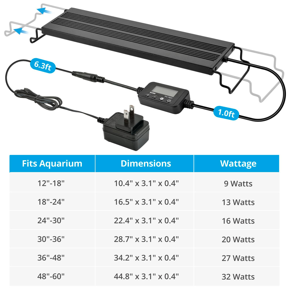 NICREW C10 in tank setup illustrating splash resistant lighting
