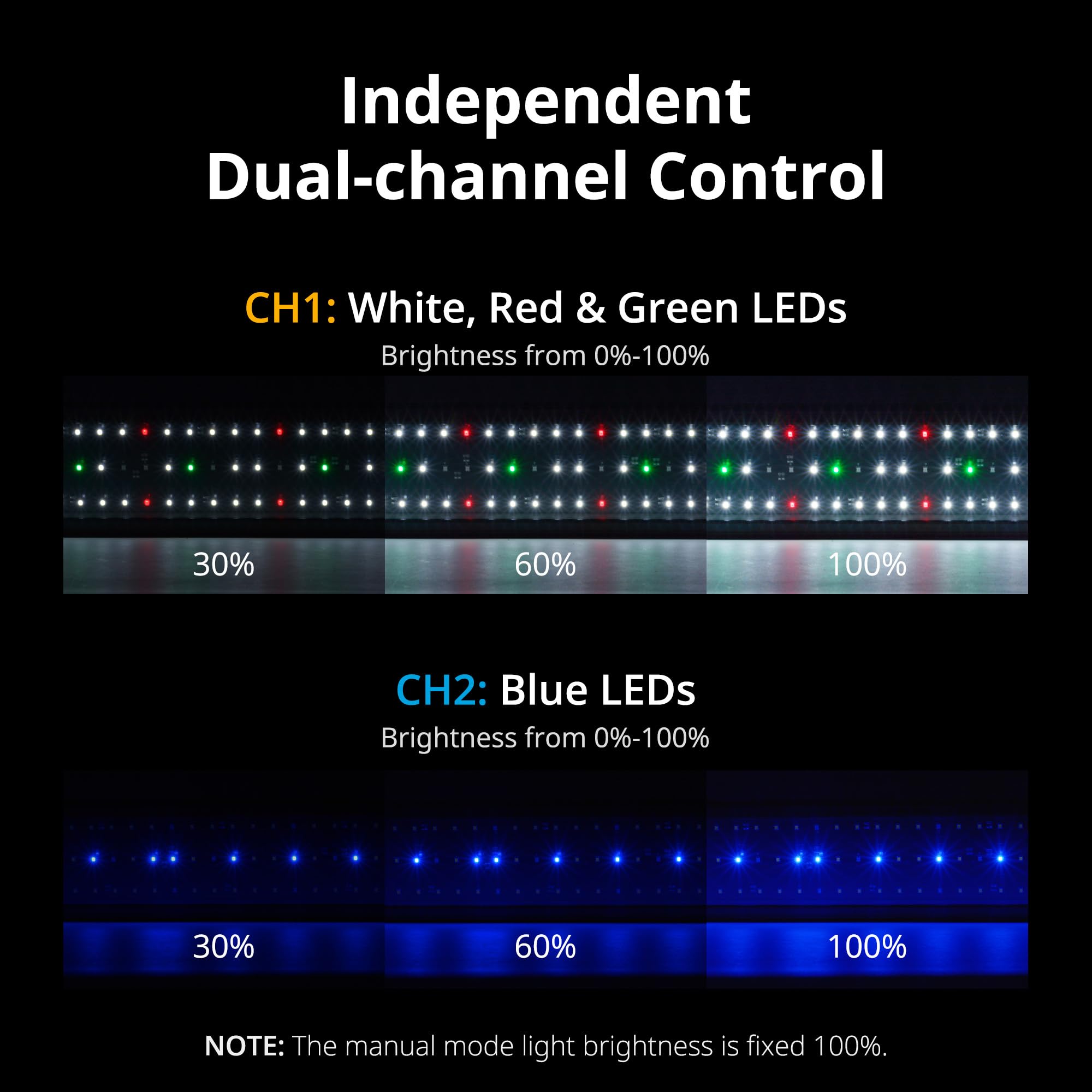NICREW ClassicLED Plus spectrum control highlights adjustable lighting for customized tank ambiance.