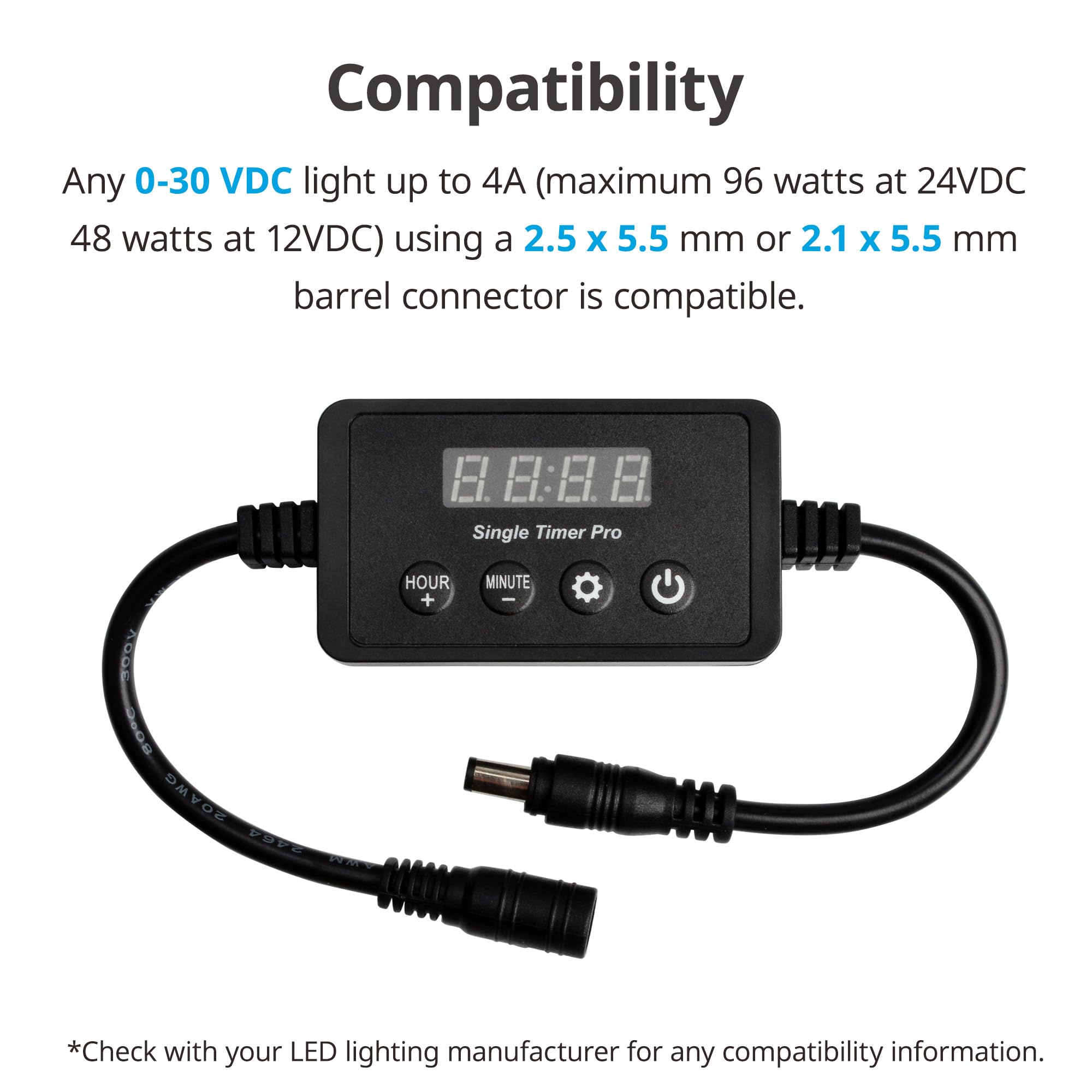 NICREW LED Timer user interface for easy scheduling and mode selection