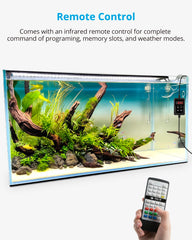 NICREW RGB+W 24/7 light remote control enables easy schedule customization for tanks.