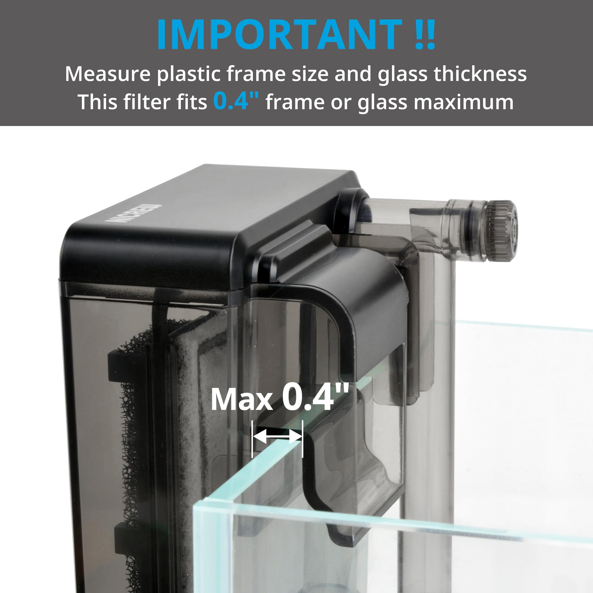 NICREW Slim Aquarium Filter compact design fits nano tanks discreetly.