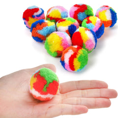 Nicunom cat pom pom ball close-up highlights durable fabric for longer kitty play sessions.