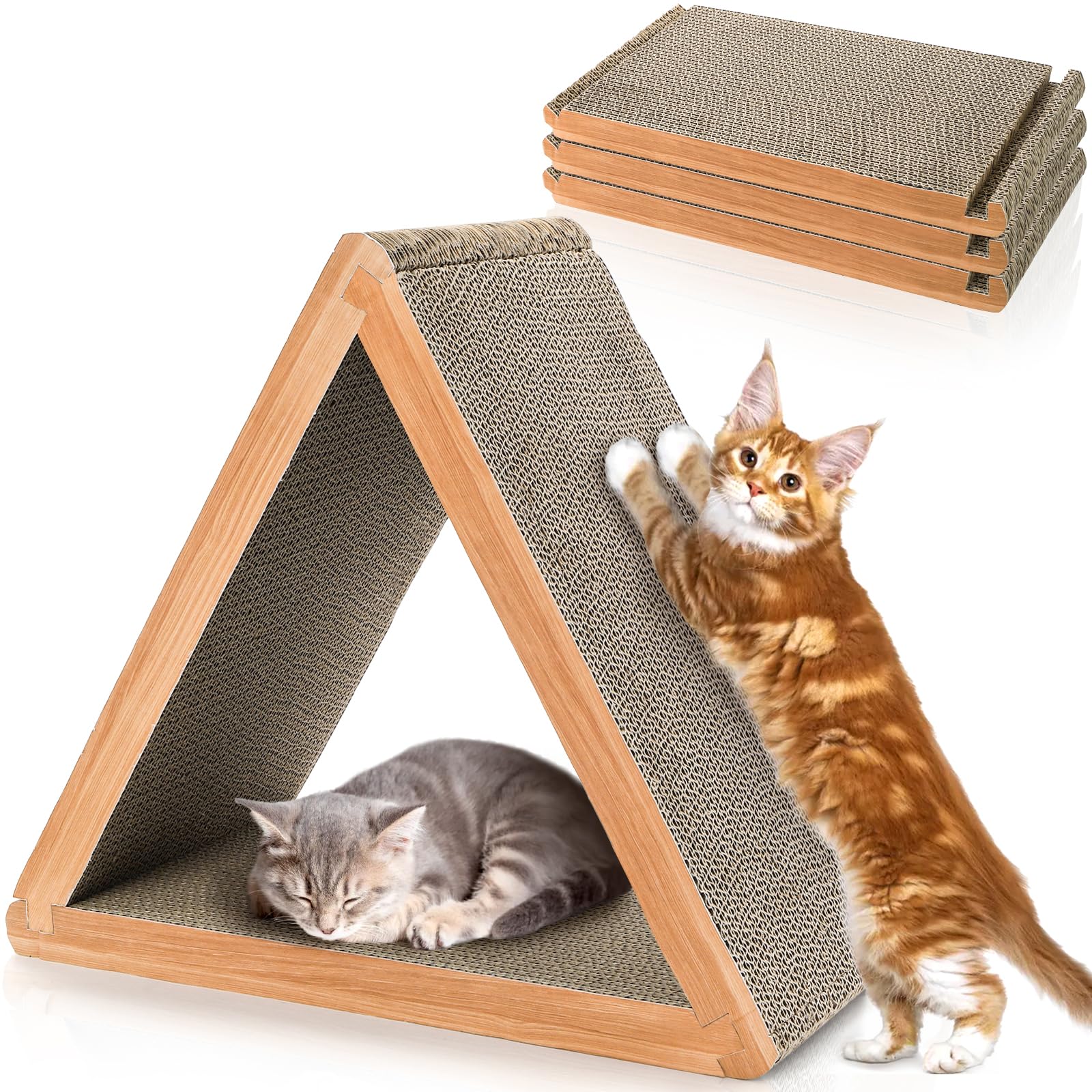 Nicunom triangle-scratch-board-assembled offers a compact, organized cat scratching space.