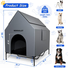 Nidouillet elevated dog bed at 8.5 inches for dry, comfortable lounging.