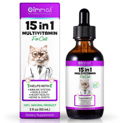 NIFEISHI 15-in-1 drops bottle supports overall cat wellness with easy dosing.