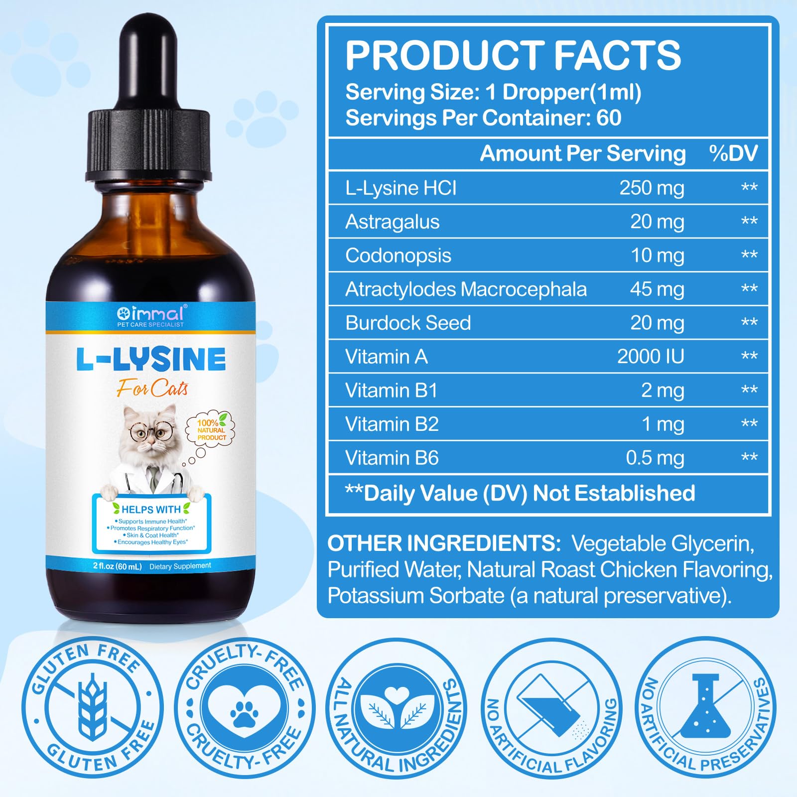 NIFEISHI Lysine drops poured over wet food to support feeding ease