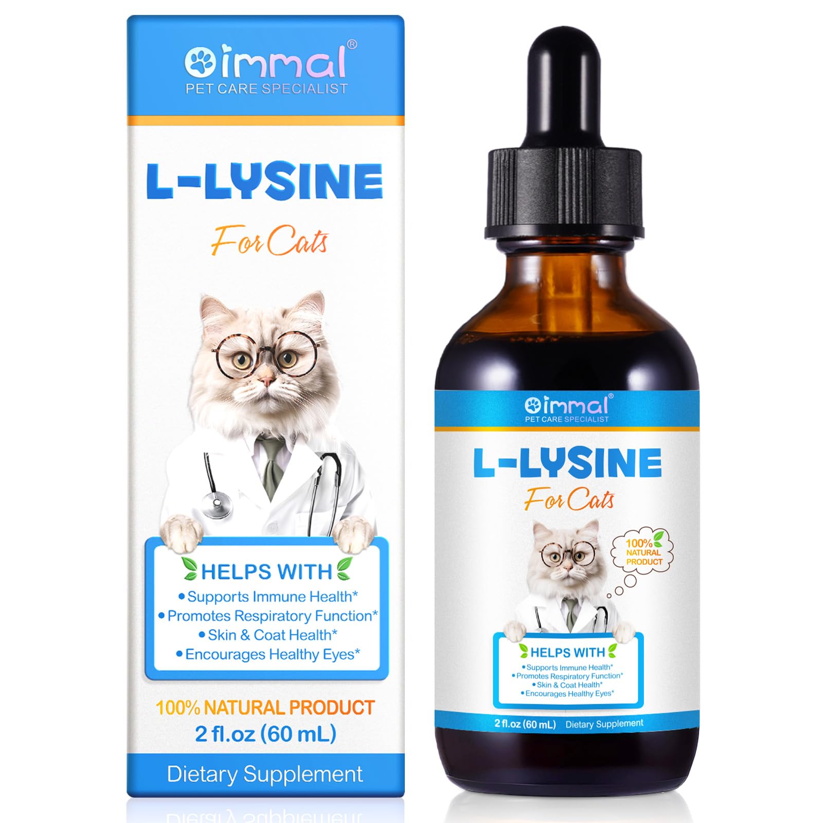 NIFEISHI L-Lysine for Cats drops in bottle show roast chicken flavor for easy administration