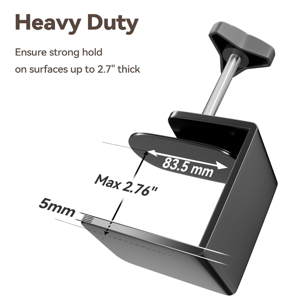 Niffgaff clamp on table edge demonstrates sturdy stability during grooming.