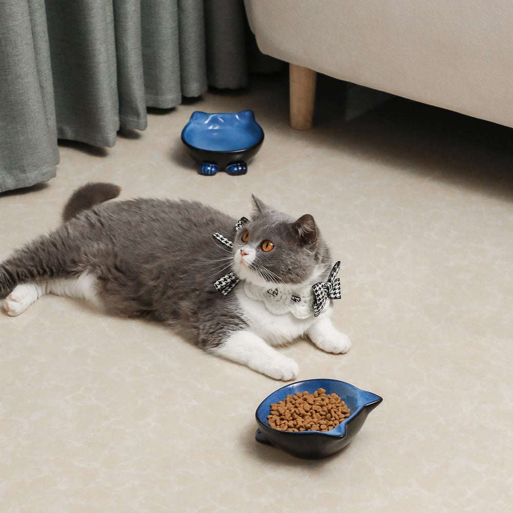 Nihow Ceramic Basic Cat Bowl 5-inch diameter suits daily meals and water.