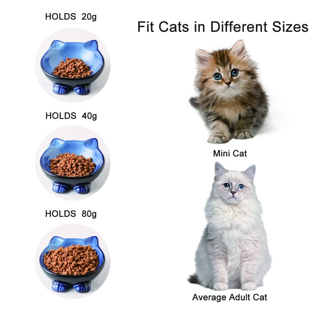 Nihow Ceramic Basic Cat Bowl microwave-safe design for quick meal warming.