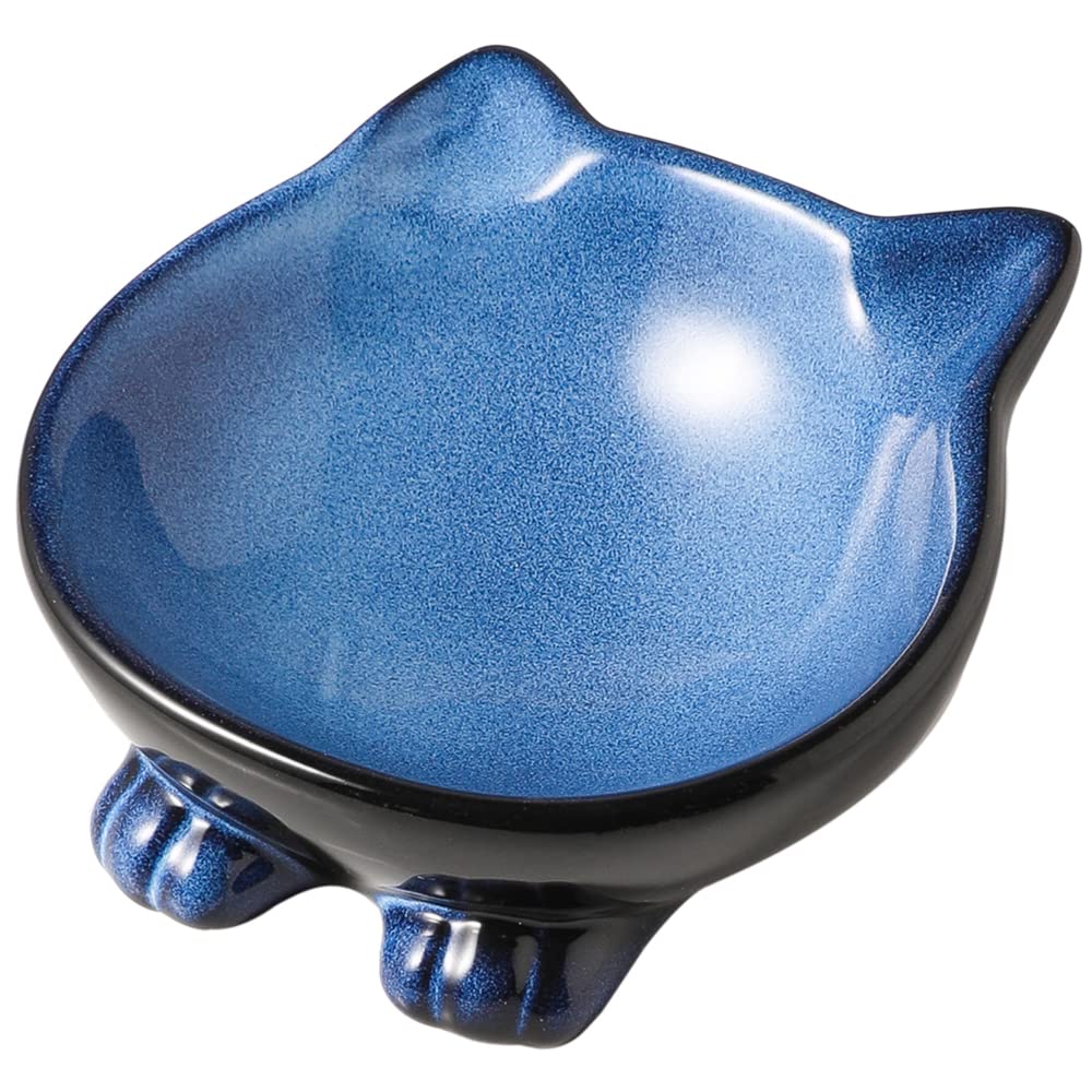 Nihow Ceramic Basic Cat Bowl tilt-design guides food to center for less mess.
