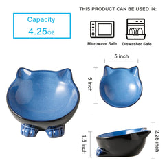 Nihow Ceramic Basic Cat Bowl widened-dish eases whisker-friendly feeding.