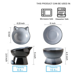 Nihow elevated bowl set front view demonstrating stable, spill-resistant feeding for pets.