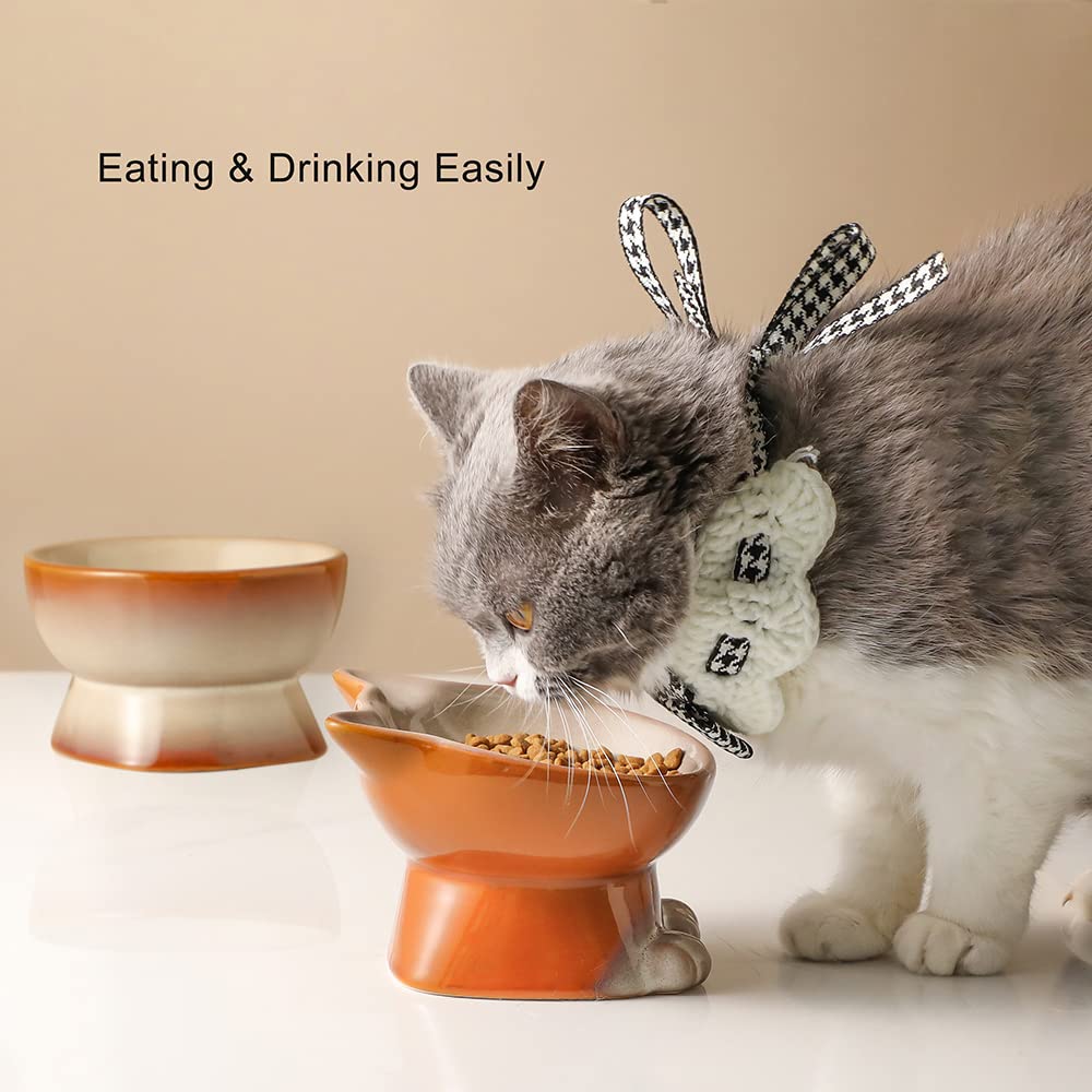 Nihow elevated cat bowl dishwasher-safe feature for easy cleanup.