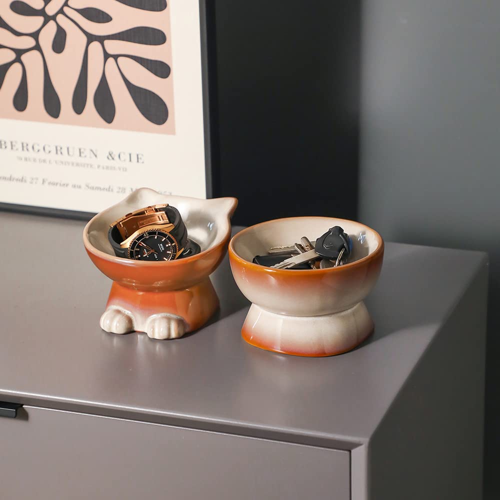 Nihow elevated cat-dog bowl set on counter shows dual-use convenience.