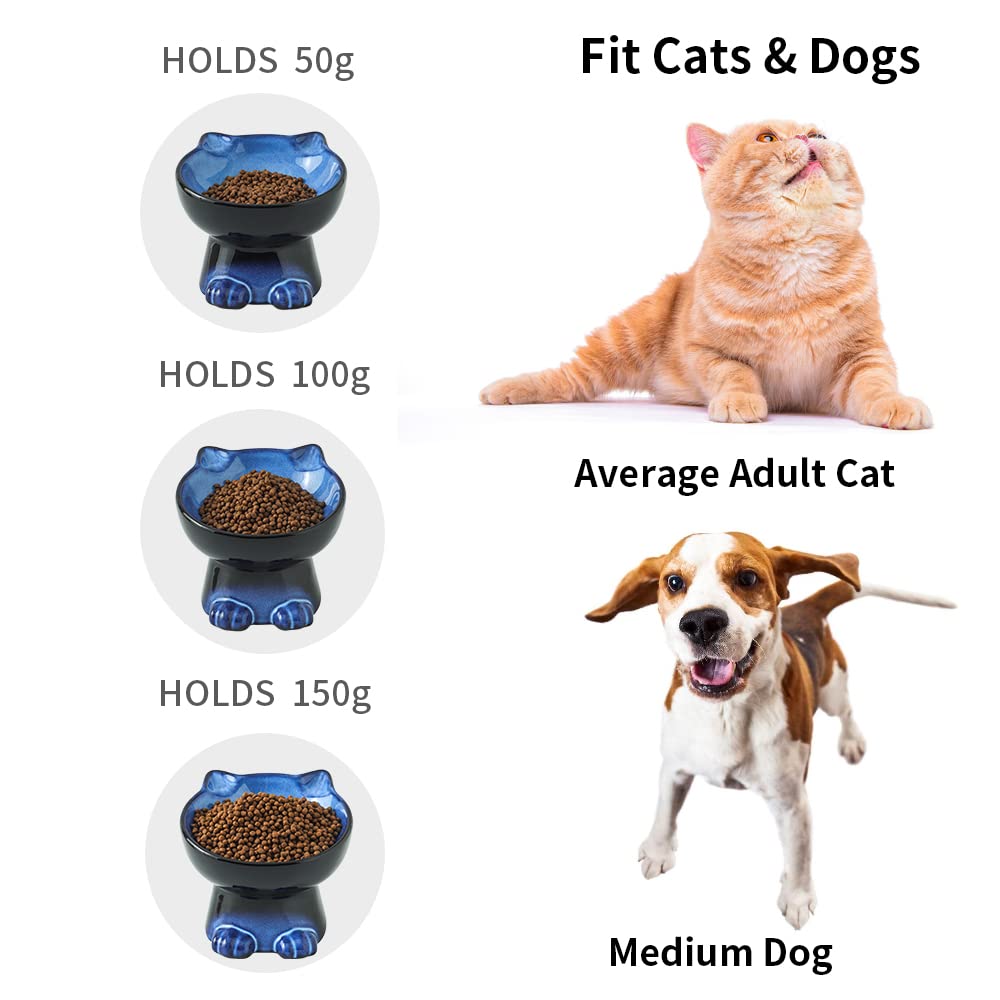 Nihow elevated cat-dog bowls raised stand demonstrates ergonomic feeding for cats and small dogs.