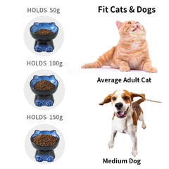 Nihow elevated cat bowl with stable base minimizes tipping during meals.