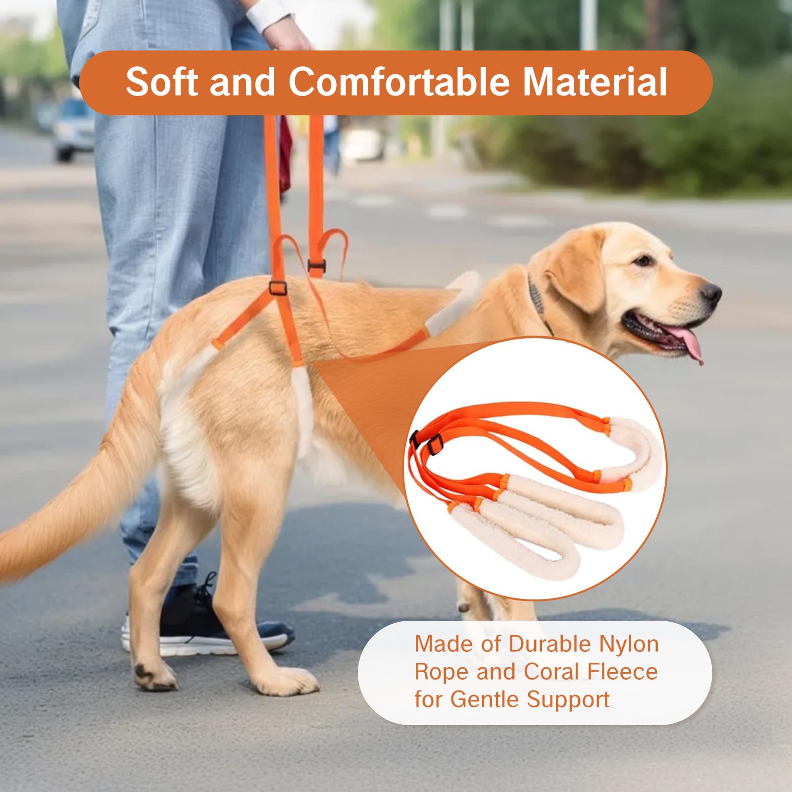 NIIIYTYB orange sling for small dogs facilitates easy transfers and grooming.