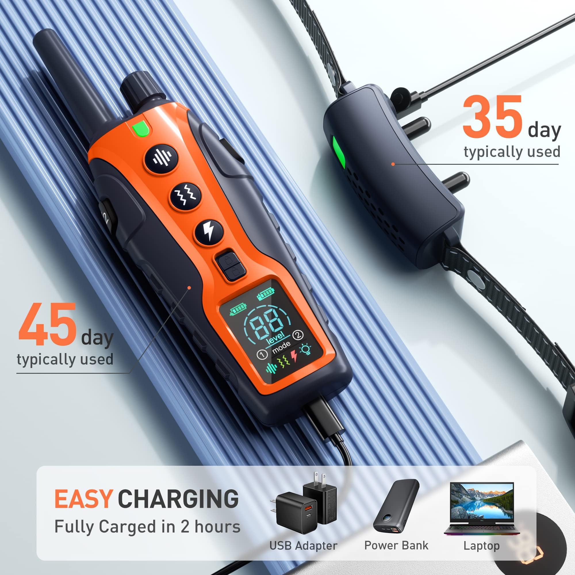 Nikketta dog shock collar IP67 waterproof design withstands rain and splashes