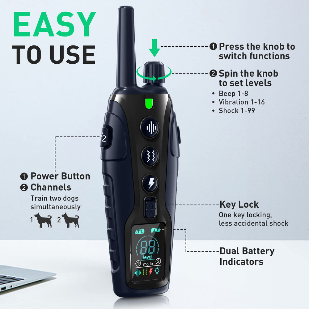 Nikketta dog shock collar remote two-channel for training two dogs.