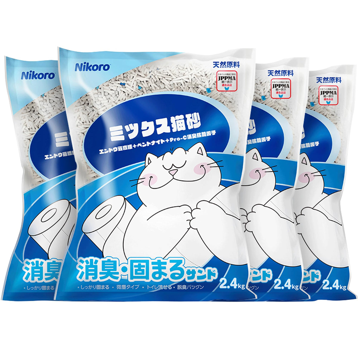 NIKORO Tofu Cat Litter clumping action forms tight lumps for quick cleanup
